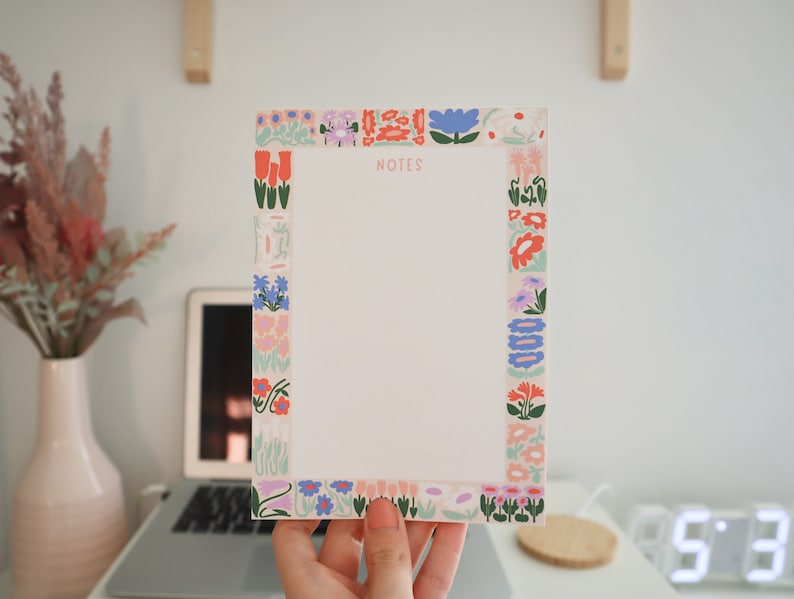 Floral Notepad 5x7 to Do List Daily Planner Stationery Cute Checklist ...