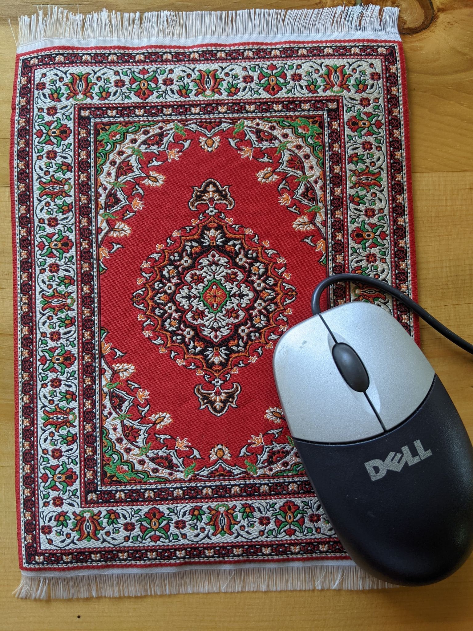 Beautiful Red Turkish Carpet Mouse Pad Persian Rug Office Decor