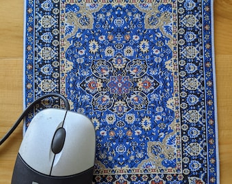 Beautiful Dark Blue Turkish Carpet Mouse Pad Persian rug office decor computer accessory