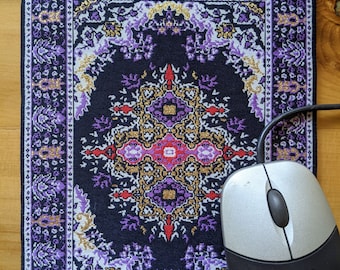 Hermosa alfombra turca púrpura alfombrilla de ratón alfombra persa decoración de oficina accesorio de computadora