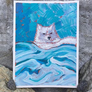il pezzo è bello, il colore è buono, il colore è buono, l'articolo è un fondo carino, con decorazioni in carta colorata маслом подарок arctica