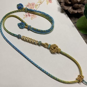 Handgjort justerbart makraméhalsband – färgglatt gör-det-själv-rep för hängen, kristaller, berlocker – Boho unisex smyckestillverkningsmaterial