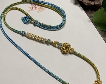 Ręcznie robiony regulowany sznurek do naszyjnika makramowego – Kolorowy sznur DIY do wisiorków, kryształów, zawieszek – Boho Unisex Jewelry Making Supply