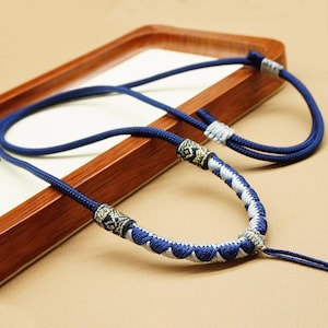 Handmade Adjustable Necklace Cord, Boho Braided Rope Necklace, Amulet Knot Jewelry Cord, Unisex Gift, 5 Color Options, Minimalist Style