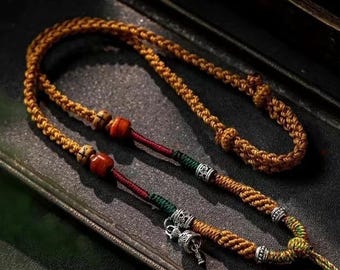 Handmade Adjustable Pendant Cord – Tibetan Style Rope Necklace for DIY Jewelry, Amulet, Mala Beads, Charm Necklaces | Boho Ethnic Lanyard