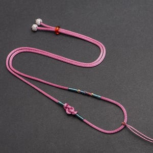 Handmade Braided Necklace Cord, Adjustable Pendant Rope Chain, 6 Color Options, Boho Style Charm Cord, Jewelry DIY Making Supplies