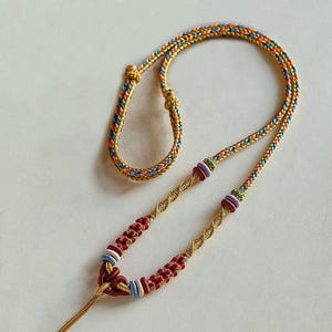 Handmade Colorful Braided Necklace Cord, Adjustable Knot Necklace, DIY Pendant Cord, Boho Macrame Rope Necklace for Charms and Pendants