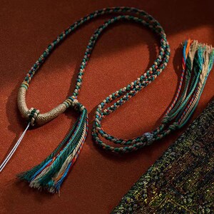 Handmade High-End Pendant Necklace Cord, Colored Hand-woven Chain Lanyard