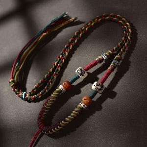 Handmade Adjustable Cord Necklace – Boho Macrame Rope Necklace, DIY Pendant Cord for Men & Women