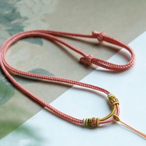 Handmade Braided Necklace Cord, Adjustable Rope Chain for Pendants, Charms, Crystals, Unisex Jewelry in 4 Colors