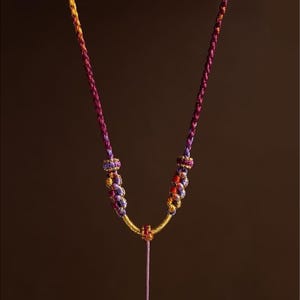 Adjustable Rainbow Cord Necklace, Colorful Pendant Cord, Handmade Braided Necklace String, DIY Jewelry Making Supplies, 4 Colors Available