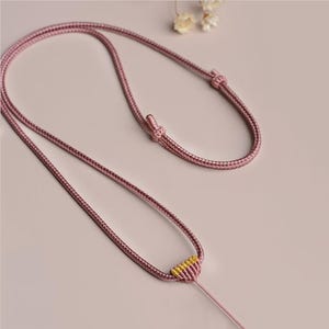 Adjustable Macrame Cord Necklace – Minimalist Handmade Pendant Cord, DIY Necklace String for Charms, Boho Jewelry Making Supplies