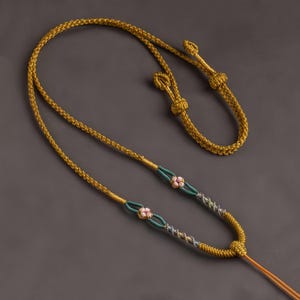 Yellow/ Black Handmade Braided Necklace Cord, Adjustable Rope Chain for Pendant, Crystal, Charms, Unisex Jewelry Accessories