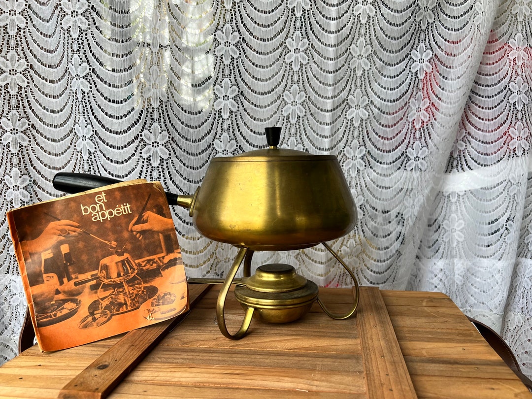 Vintage Copper Fondue Set Spring Gourmet Line Switzerland Mid Century