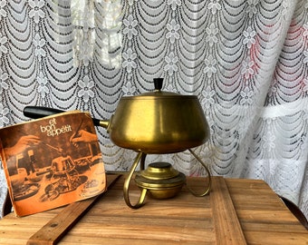 Vintage Copper Fondue Set - Spring Gourmet Line Switzerland - Mid Century 1960s
