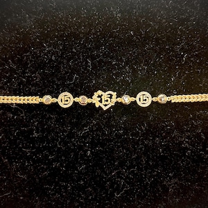 Quinceañera 15 bracelt 14k