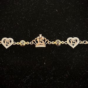 Quinceañera 15 bracelt 14k