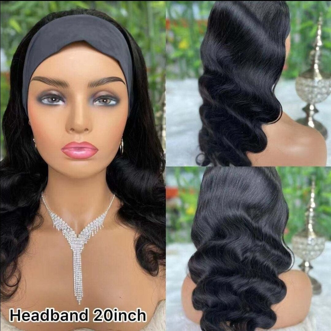 Human Hair Headband Wigs, Natural Looking Wavy Wigs, Aesthetic Curly