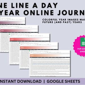 One Line a Day Journal: 5 Year Memory Tracker (Digital Download) image 3