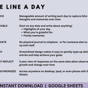 One Line a Day Journal: 5 Year Memory Tracker (Digital Download) image 6
