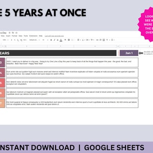One Line a Day Journal: 5 Year Memory Tracker (Digital Download) image 5