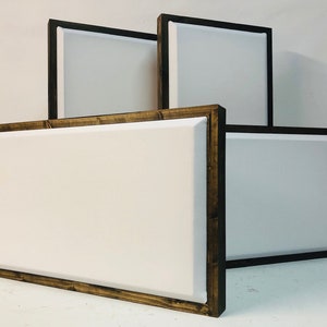 Acoustic Panels (SET OF 4) White & Walnut Custom Framed: 2ft x 1ft x 2.5in