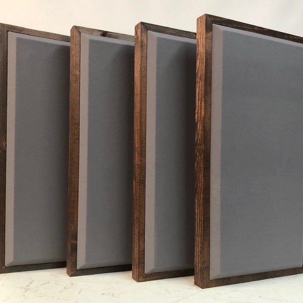 Acoustic Panels (SET OF 4) Steel Grey & Red Mahogany: 2ft x 1ft x 2.5in