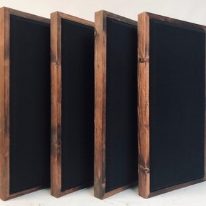 Acoustic Panels (SET OF 4) Black & Red Mahogany: Custom Framed - 2ft x 1ft x 2.5in