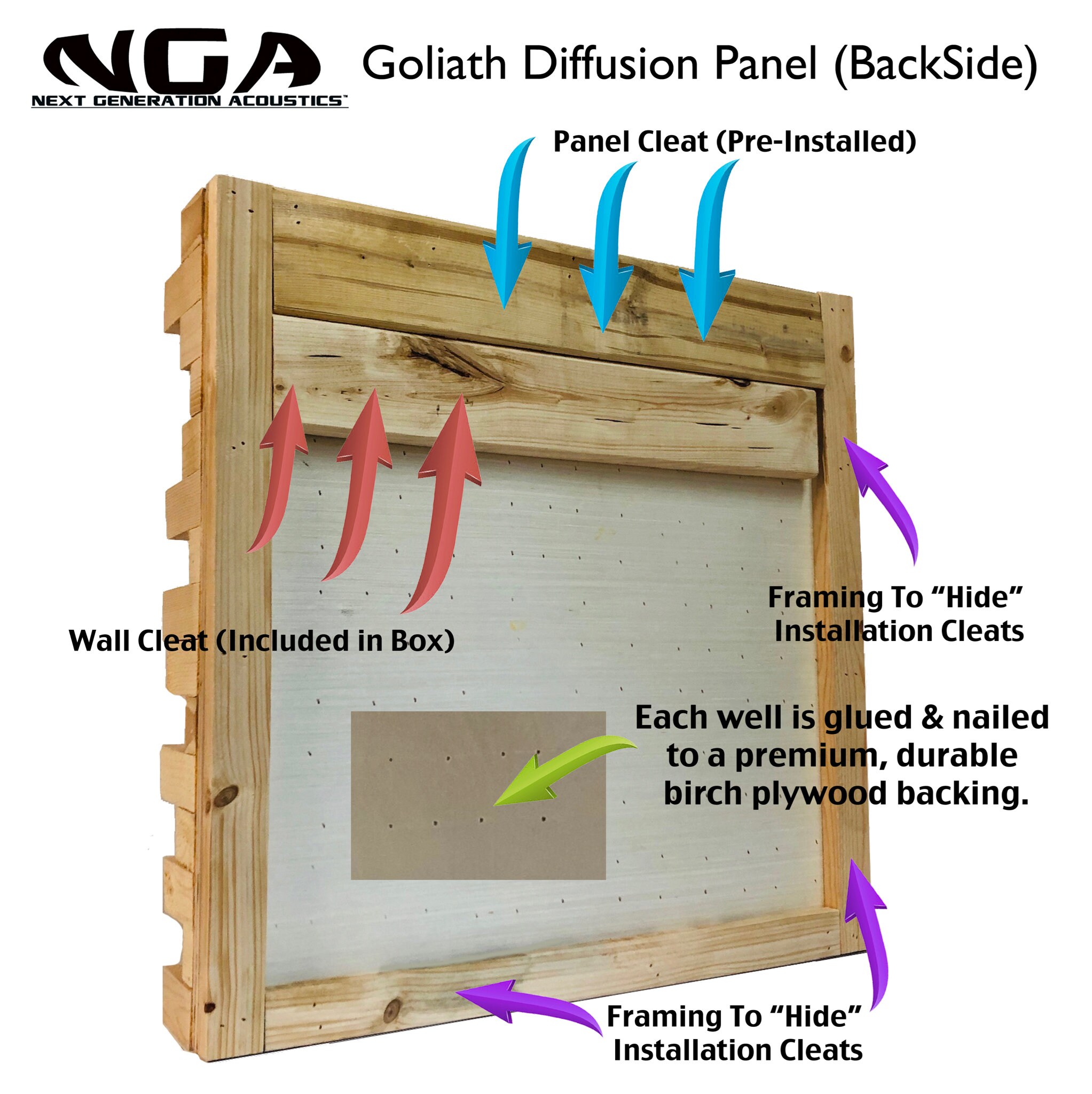 Goliath Skyline Diffuser: Red Cedar - Red Mahogany Finish - (2ftx2ft ...
