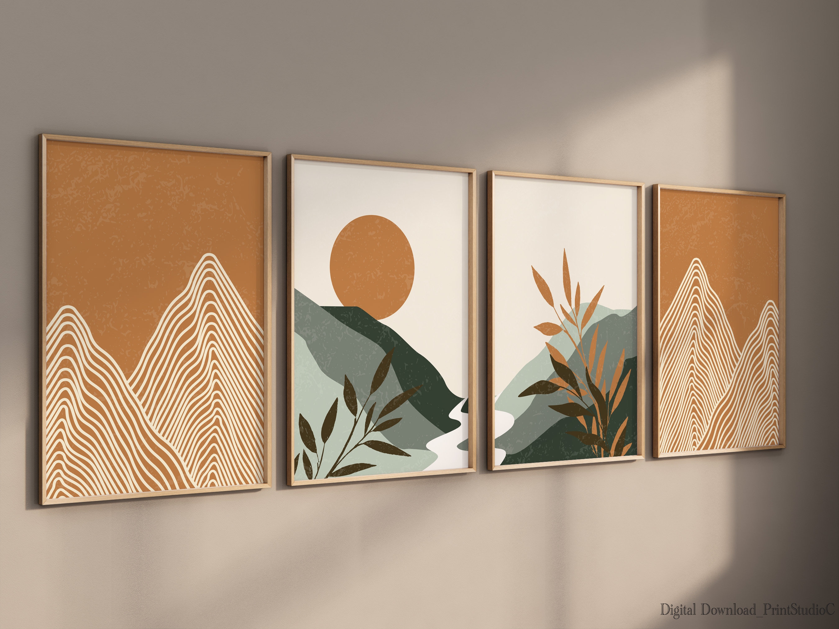 Boho Wall Decor, Gallery Wall Printable Art, Wall Art Living Room, Set