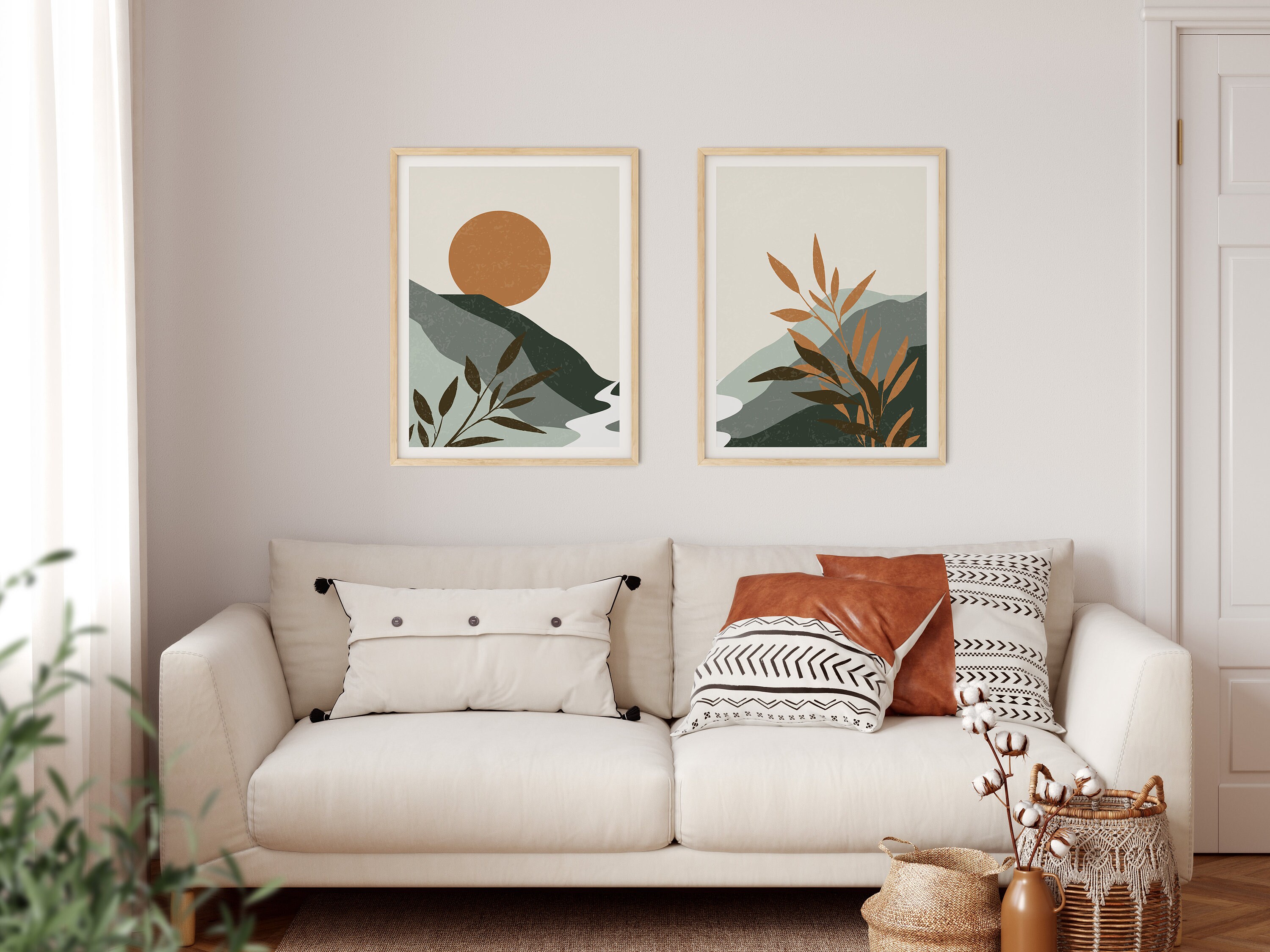 Boho Wall Decor, Gallery Wall Printable Art, Wall Art Living Room, Set