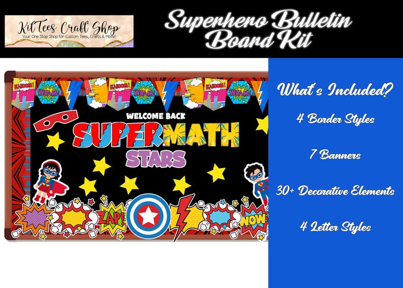 Superhero Welcome Back to School Bulletin Board Kit Customizable ...