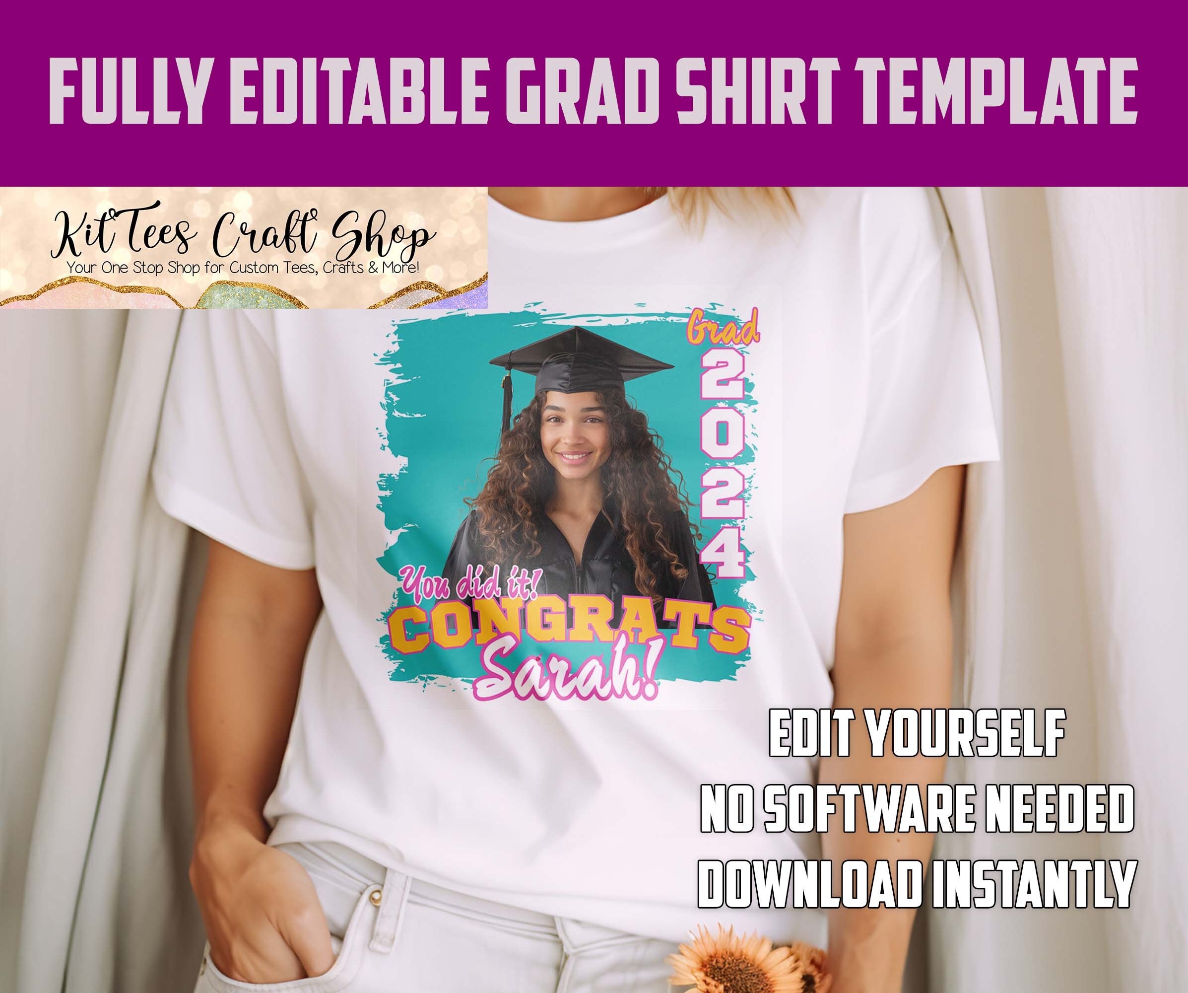 2024 Graduation T-shirt Template, Includes Multiple Variations, Fully ...