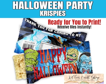 Happy Halloween Party Treats, 5 Items Included, INSTANT Digital Download, Ready to Print, Halloween Party Favors