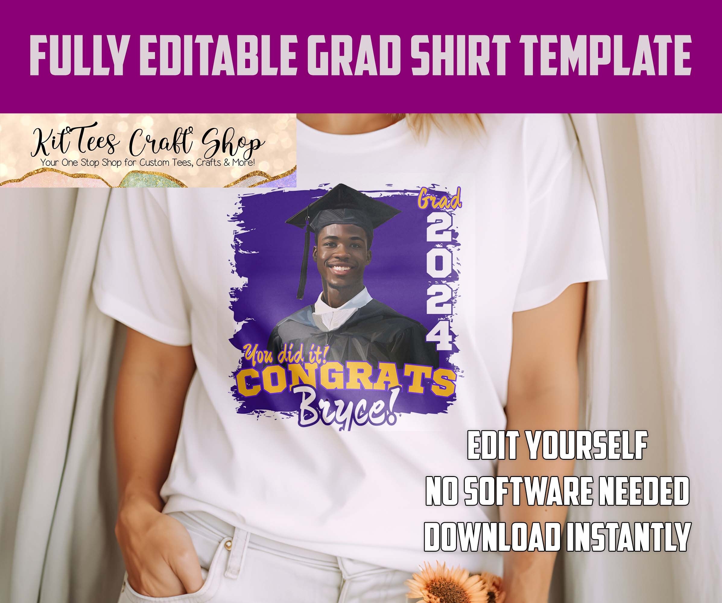 2024 Graduation T-shirt Template, Includes Multiple Variations, Fully ...