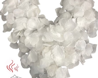 600p Luxury WHITE Silk Artificial Rose Petals, Hand Separated, Lightly Aromatized, Valentines, Light Weight, Proposal, Romantic Night