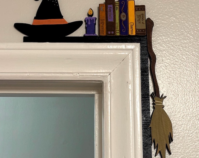 Featured listing image: Laser Cut Door Corner Sign: Hand-Painted Door Decor