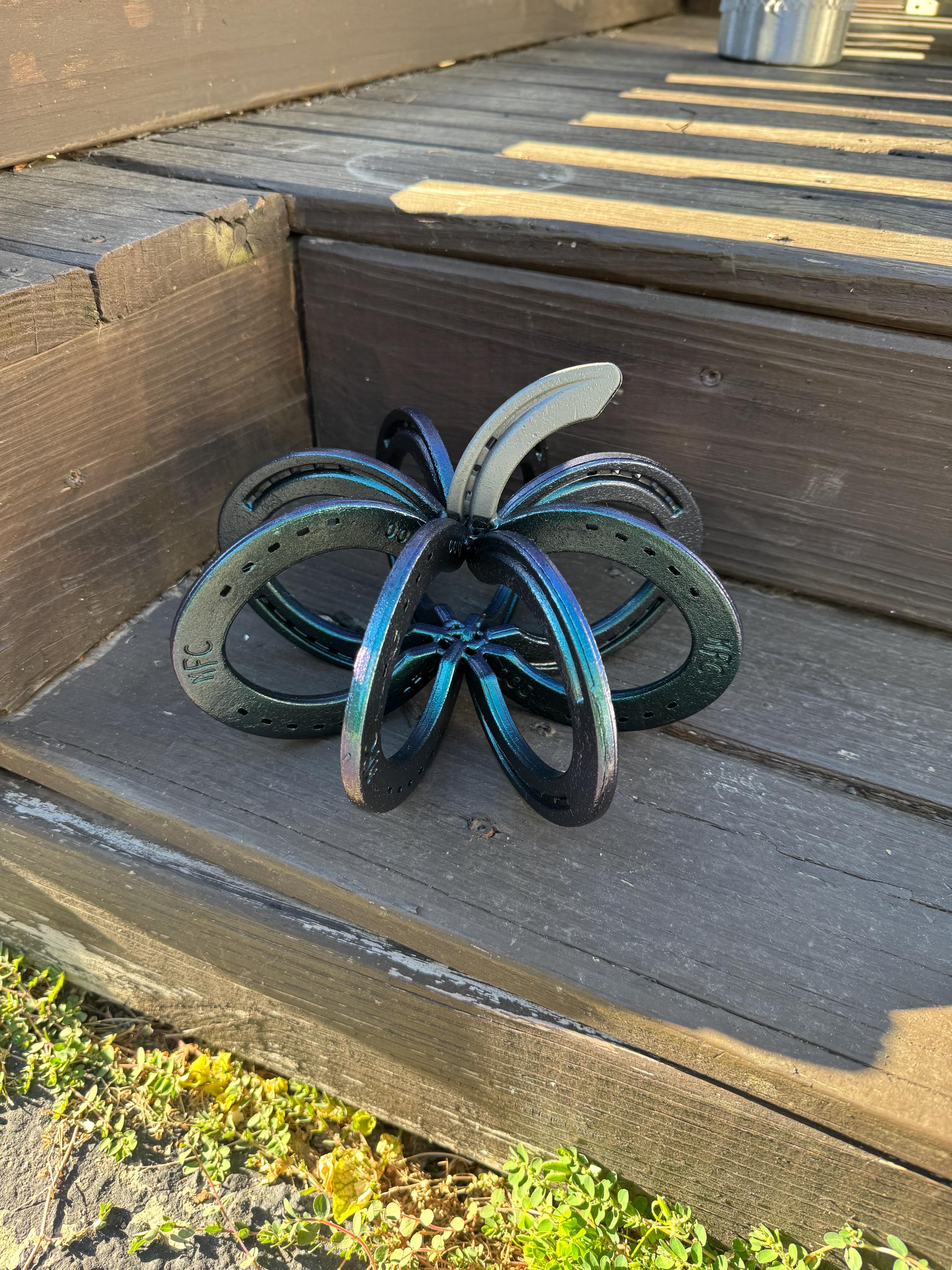 Welded Pumpkin Metal Art, Medium Size Handcrafted Horseshoe Halloween ... - Handcrafted Welded Metal Art