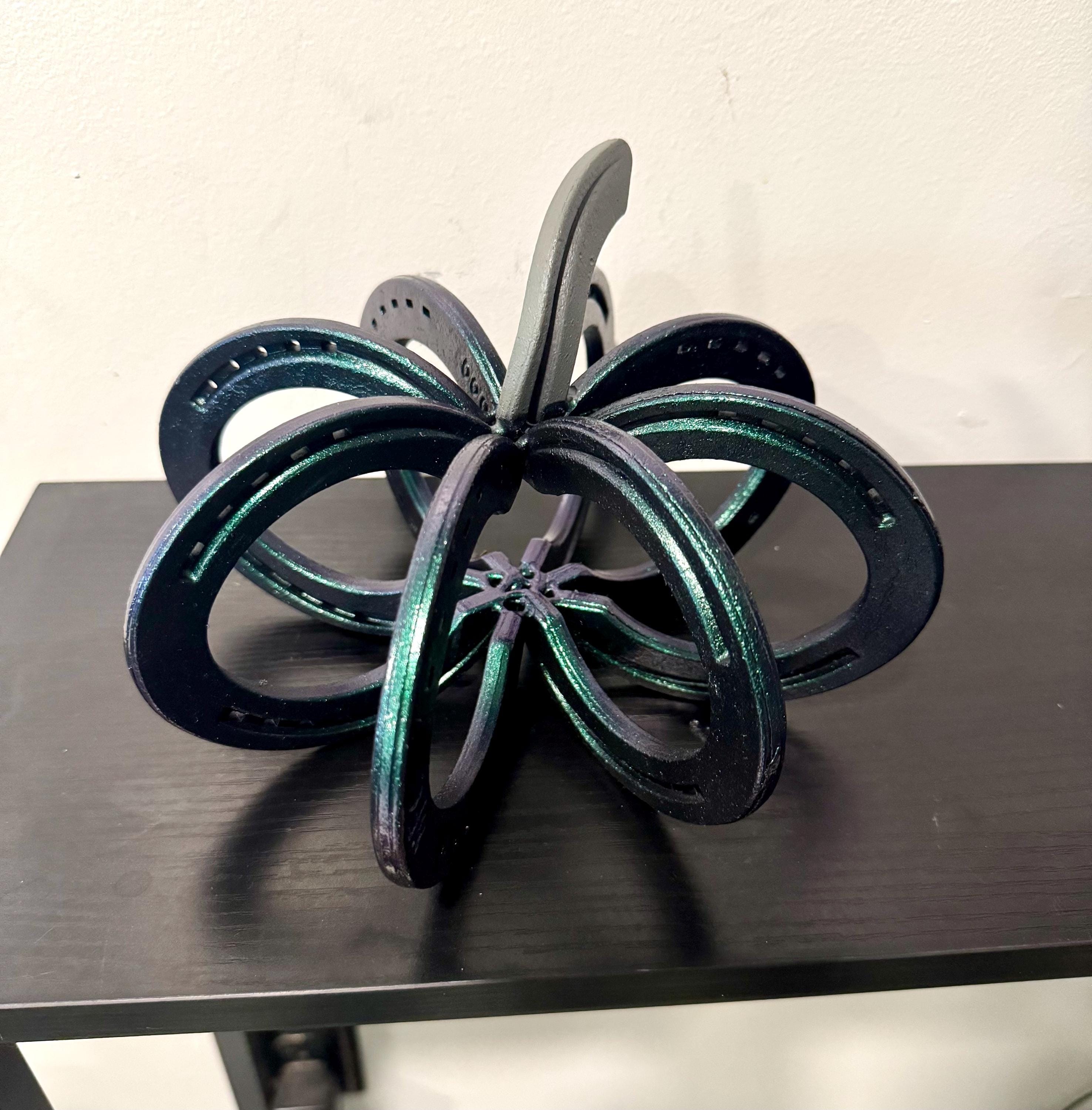 Welded Pumpkin Metal Art, Medium Size Handcrafted Horseshoe Halloween ...