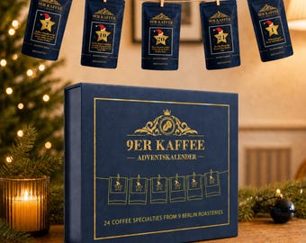Kaffee Adventskalender 2026 von 9 Berliner Röstereien | 24 Premium Kaffees | Edles Geschenk für Kaffeeliebhaber | Ganze Bohnen oder Gemahlen