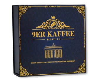 Koffiecadeauset van 9 Berlin koffiebranders | Verjaardagscadeau met koffieabonnement cadeaubon | Cadeau-idee voor dames en heren