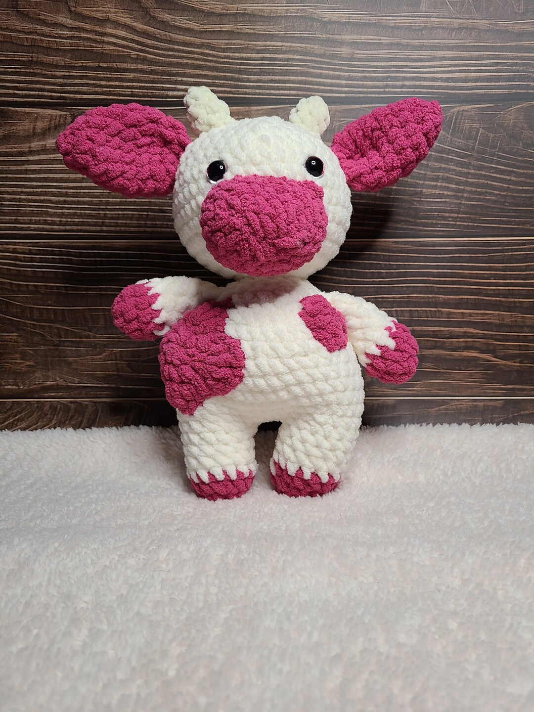 Crochet Strawberry Cow Amigurumi Crochet Cow Stuffy Etsy