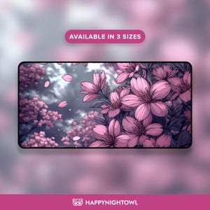 Sakura Cherry Blossom Desk Mat - Japanese-Inspired Aesthetic, Large Mouse Pad for Gaming, Work, and Elegant Desk Decor
