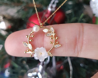 Magnolia Flower Bud Necklace - 925 Sterling Pearl Silver Pendant - Rosegold And Gold Color - New Year Gift For Women - Birthday Gift For Her