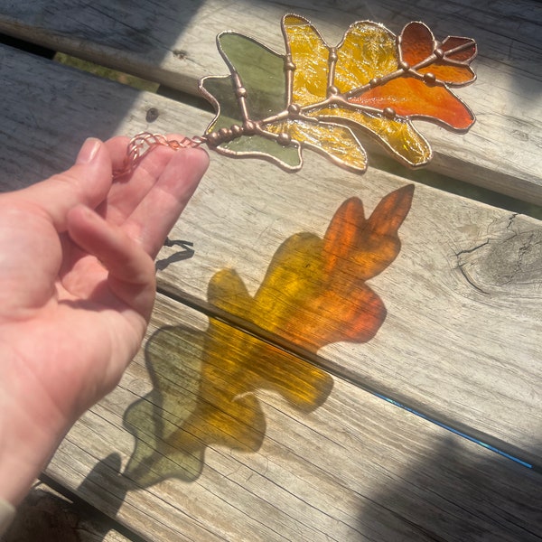 Oak Leaf Stained Glass Etsy