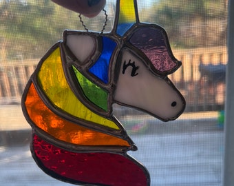 Unicorn Stained Glass Ornament/Suncatcher