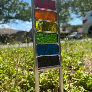 Rainbow Garden/Pot Stake Stained Glass