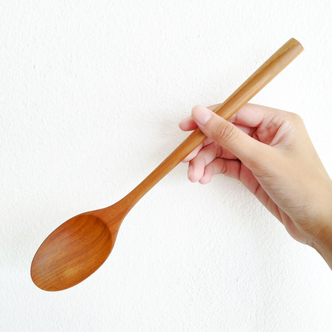 Wooden Korean Long Handle Spoon Safe Nontoxic Flappe Smoothie Etsy