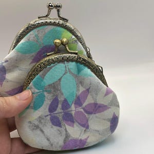 Coin purse frame / kiss clasp purse / little girl purse / leaves kiss lock coin purse / clasp frame purse / kiss lock wallet