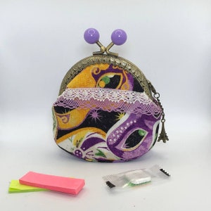 Monedero cosido a mano bolso de mujer bolso de clip de mujer bolso de cartera de tela
